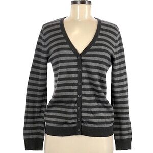 Tabitha Striped Cotton and Cashmere Cardigan Sz Medium